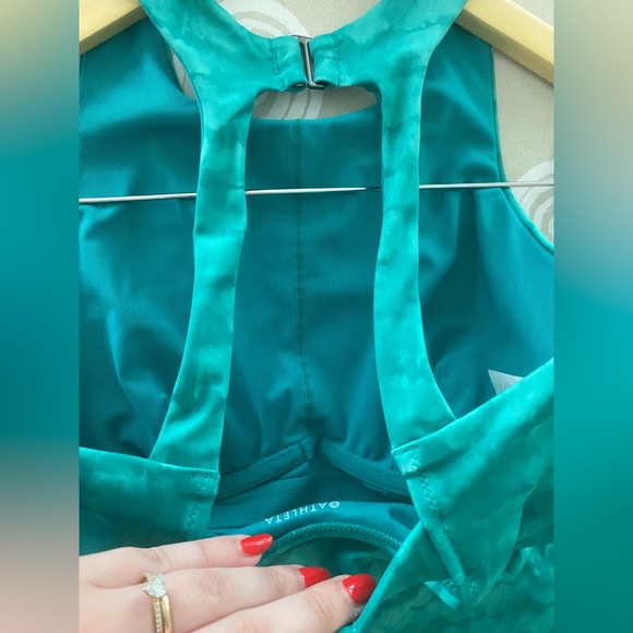 Athleta Maldives Printed Tankini in Green - 32 B/C Women’s Swim Top Teal Beach - Picture 4 of 7